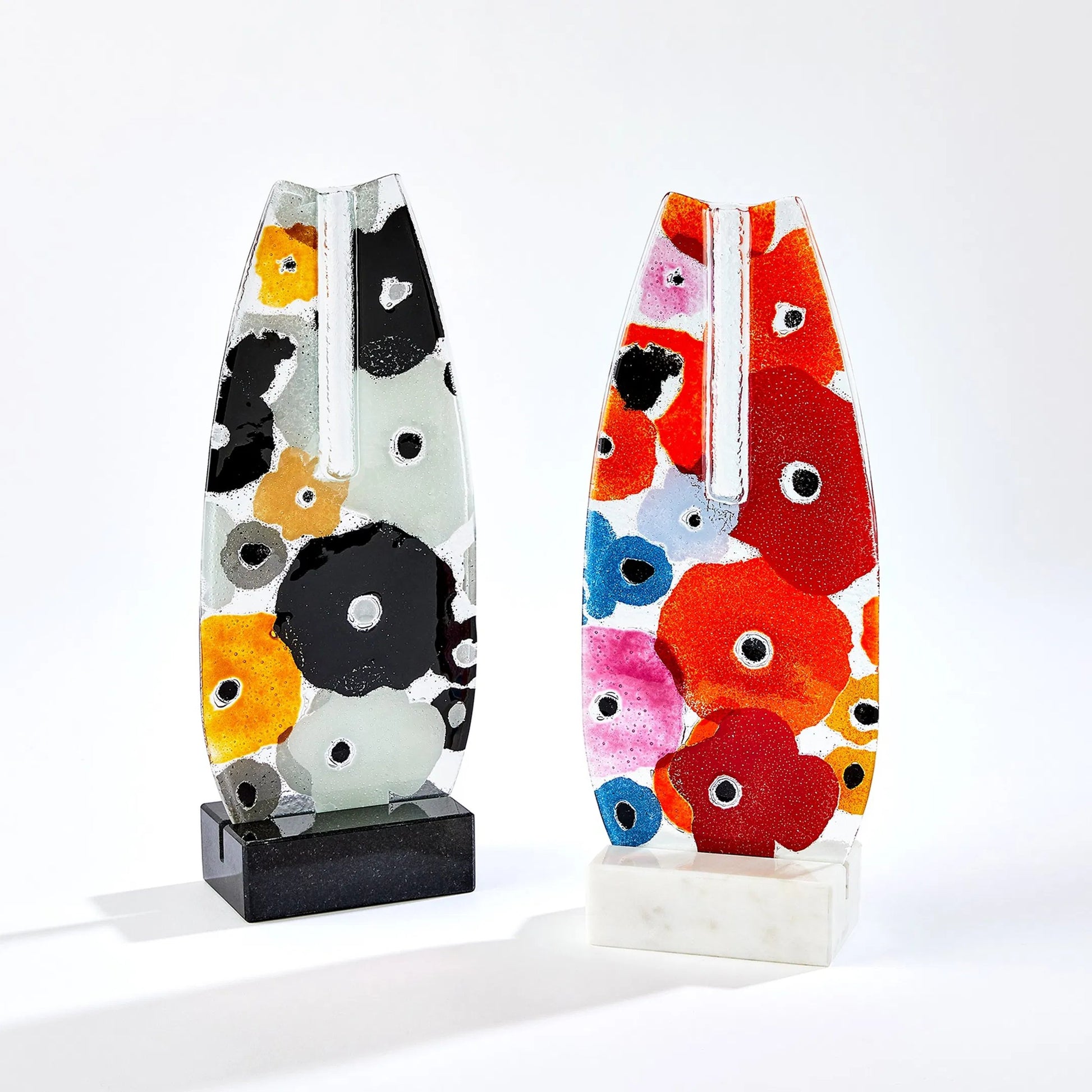 Fused Floral Flat Vase by Global Views in clear. Made from unique in a eclectic & global style.