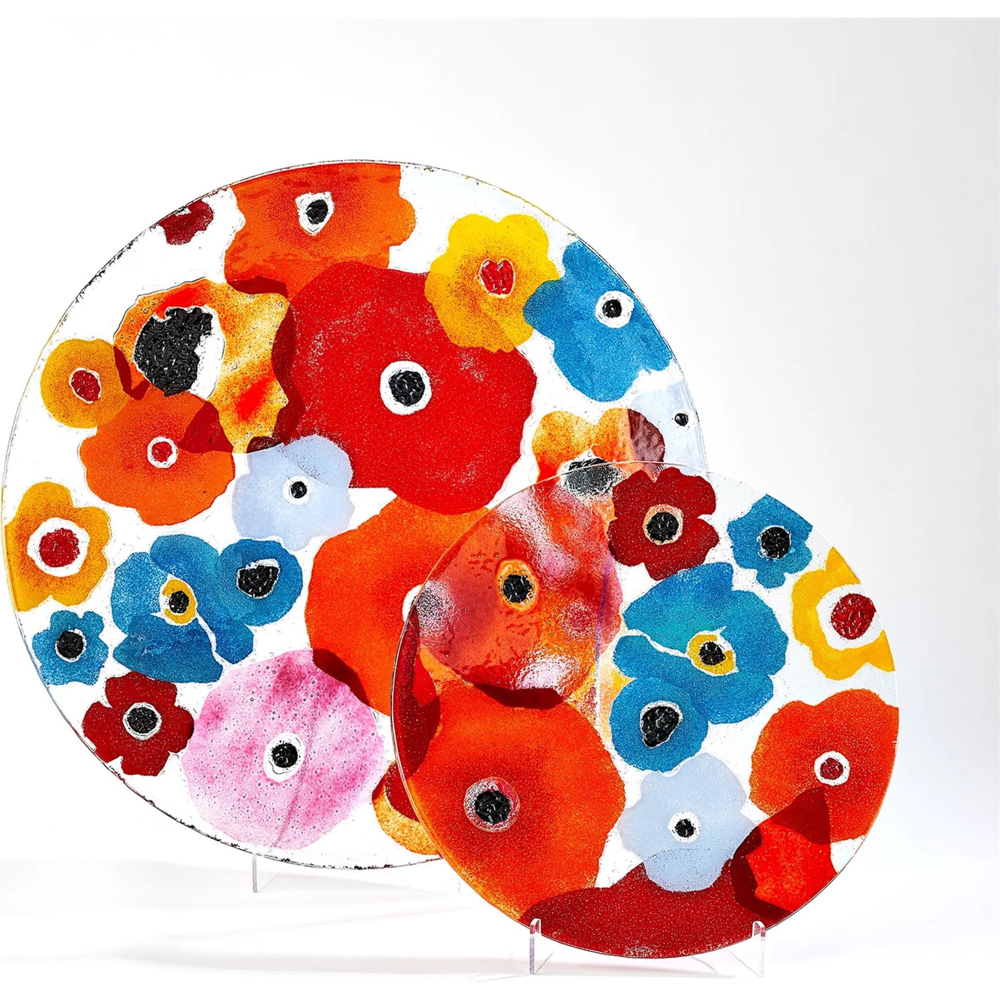 Fused Floral Vase by Global Views in clear. Made from unique in a eclectic & global style.