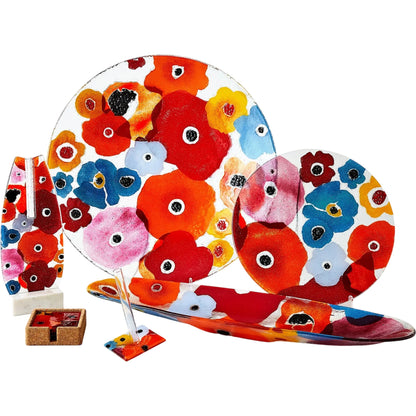 Fused Floral Boat Bowl by Global Views in clear. Made from unique in a eclectic & global style.