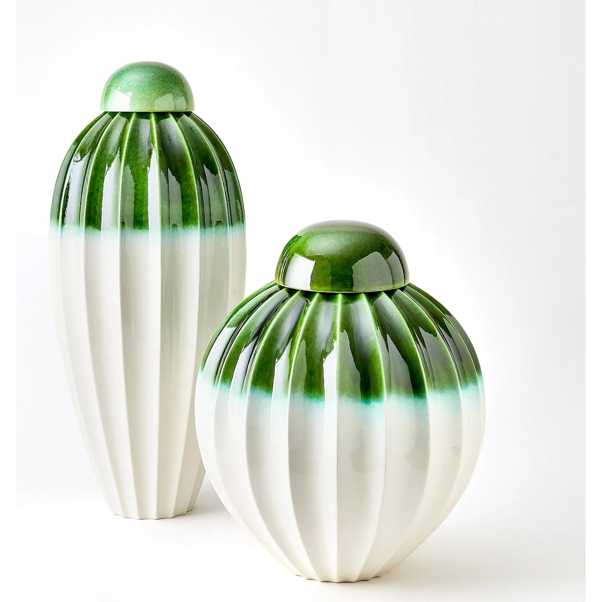 Fluted Jar with Lid by Global Views. Made from ceramic in a eclectic & global style.