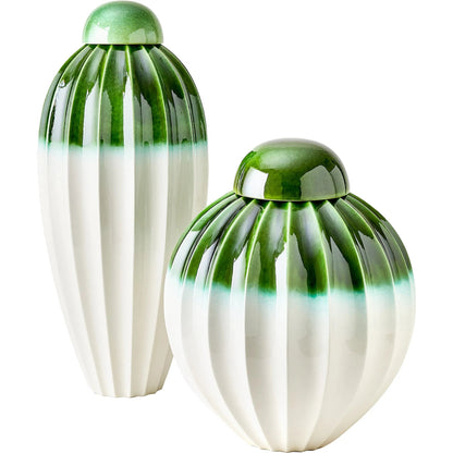 Fluted Jar with Lid by Global Views. Made from ceramic in a eclectic & global style.