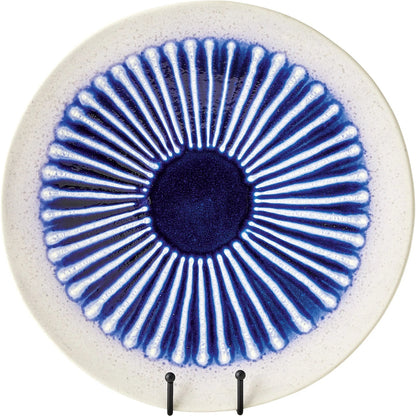 Striped Charger by Global Views in cobalt. Made from ceramic in a eclectic & global style.
