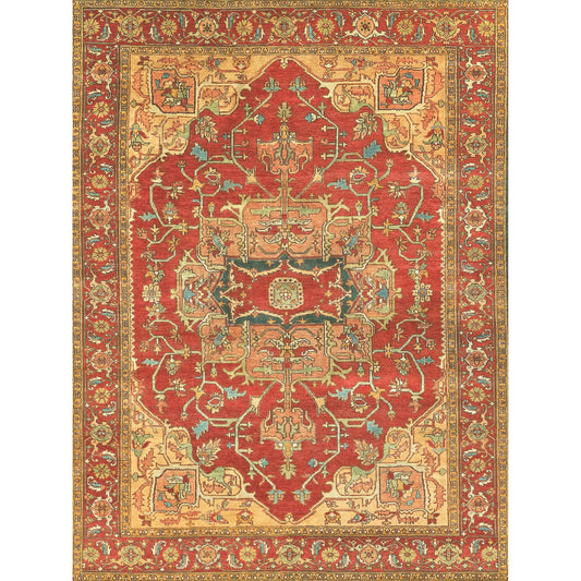 Antique Weave Serapi Rug by Exquisite Rugs in rust, gold. Made from new zealand wool in a unique style.