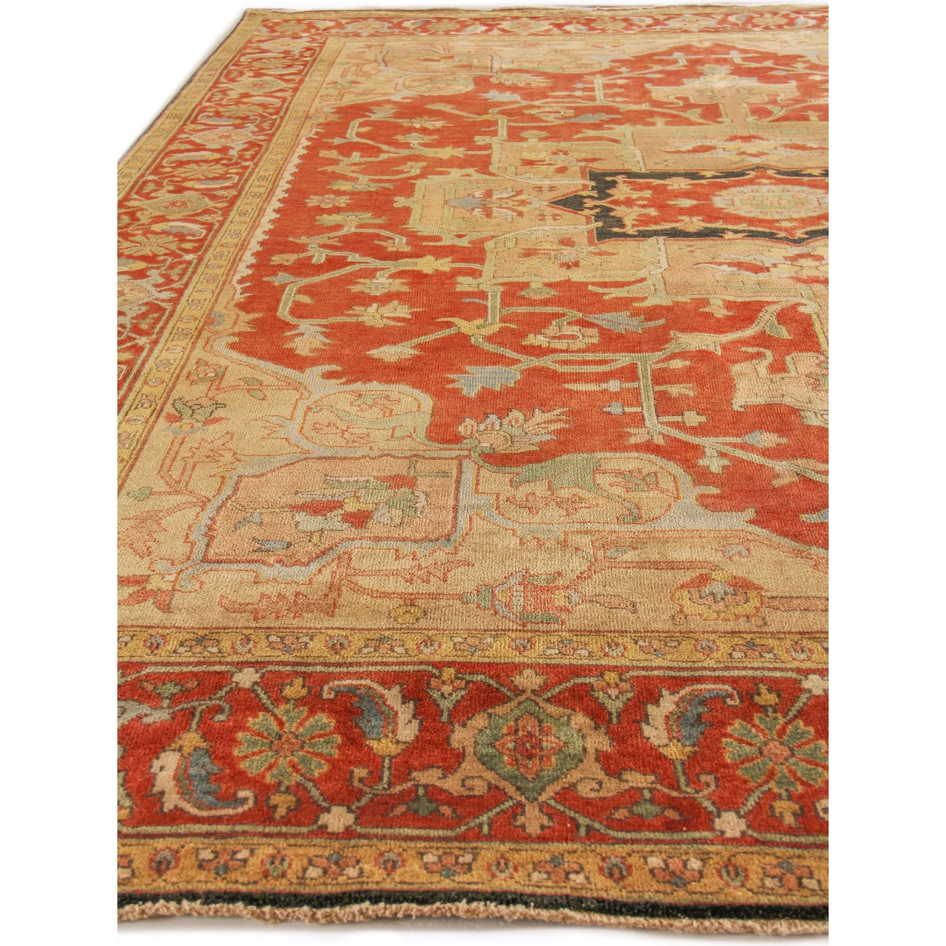 Antique Weave Area Serapi Rug by Exquisite Rugs in rust, gold. Made from new zealand wool in a unique style.