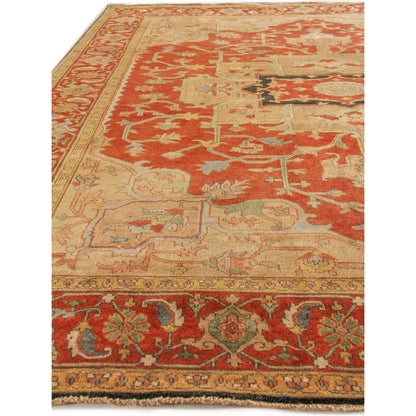 Antique Weave Area Serapi Rug by Exquisite Rugs in rust, gold. Made from new zealand wool in a unique style.