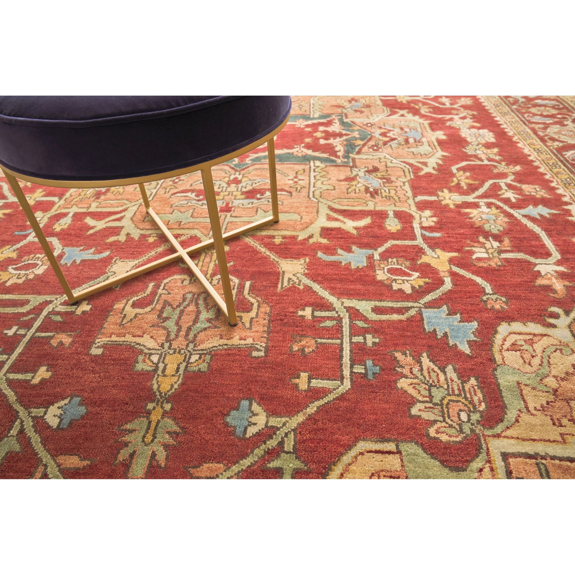 Antique Weave Area Serapi Rug by Exquisite Rugs in rust, gold. Made from new zealand wool in a unique style.