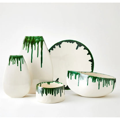Giant Teardrop Bowl by Global Views in emerald. Made from unique in a unique style.