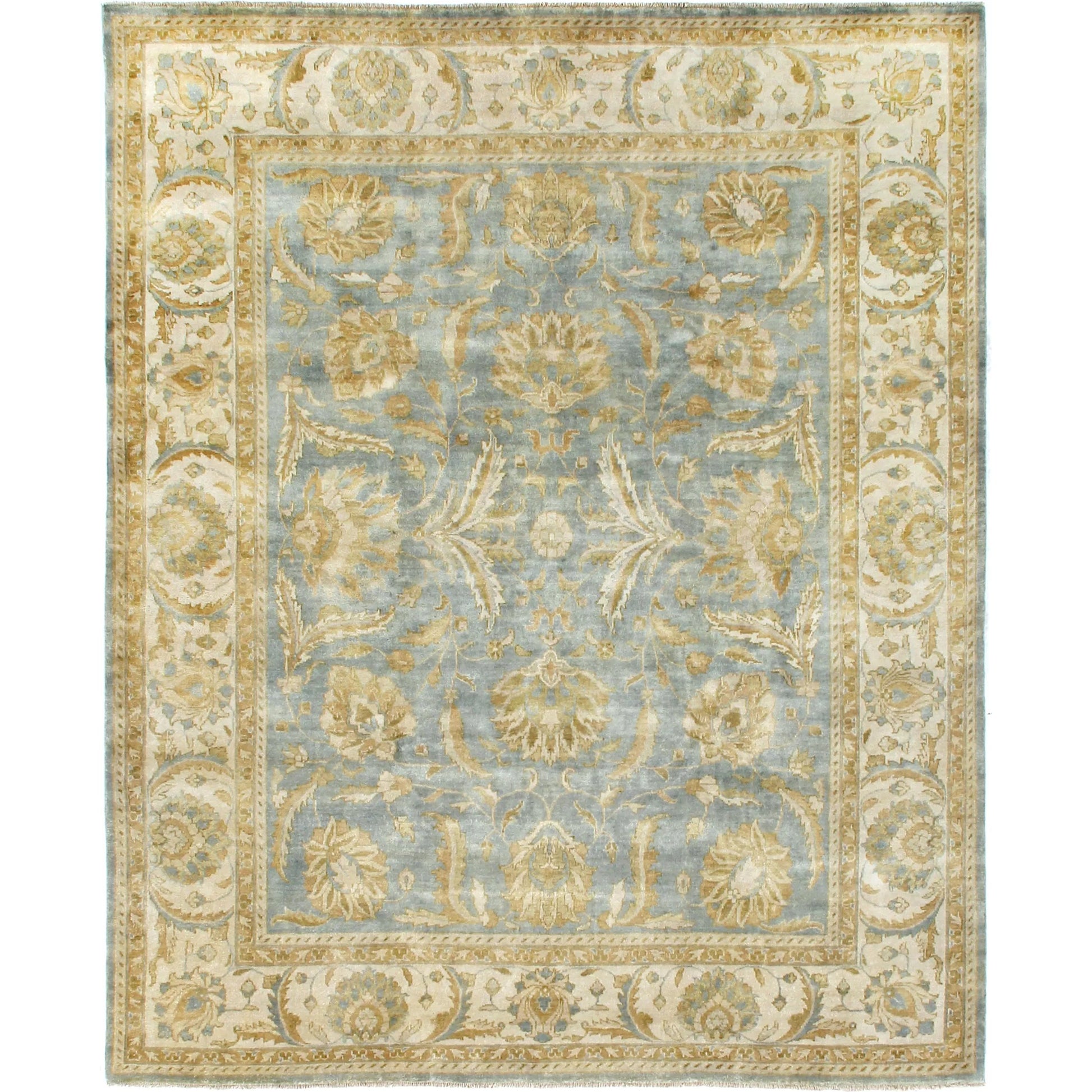 Antique Weave Oushak 8146 Rug by Exquisite Rugs in light blue, ivory. Made from new zealand wool in a unique style.