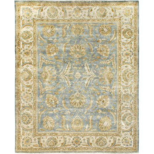 Antique Weave Oushak 8146 Rug by Exquisite Rugs in light blue, ivory. Made from new zealand wool in a unique style.