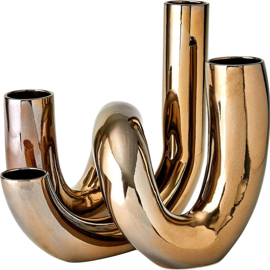 Cellentani Bronze Vase Set by Global Views in bronze. Made from unique in a modern style.