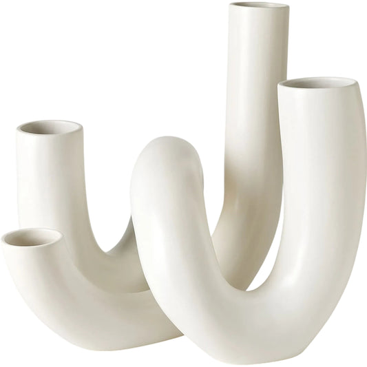 Cellentani White Vase Set by Global Views in matte white. Made from unique in a modern style.