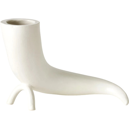Cornucopia Vase by Global Views in matte white. Made from ceramic in a modern style.