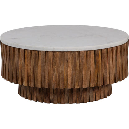 Avington Cocktail Table by Fairfield Chair in stone and marble. Made from mango solids in a unique style.