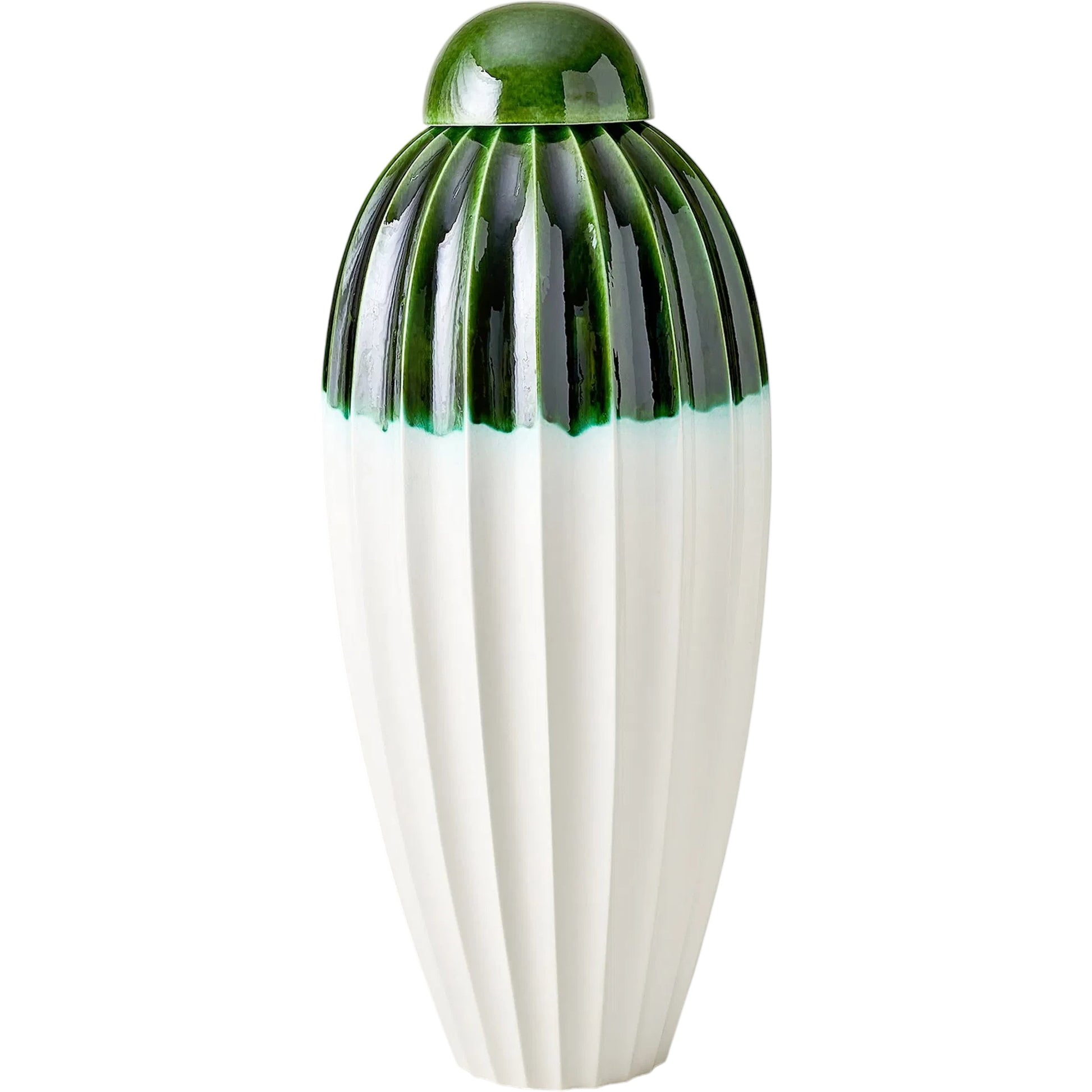 Fluted Jar with Lid by Global Views. Made from ceramic in a eclectic & global style.
