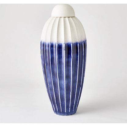 Fluted Jar with Lid by Global Views. Made from ceramic in a eclectic & global style.
