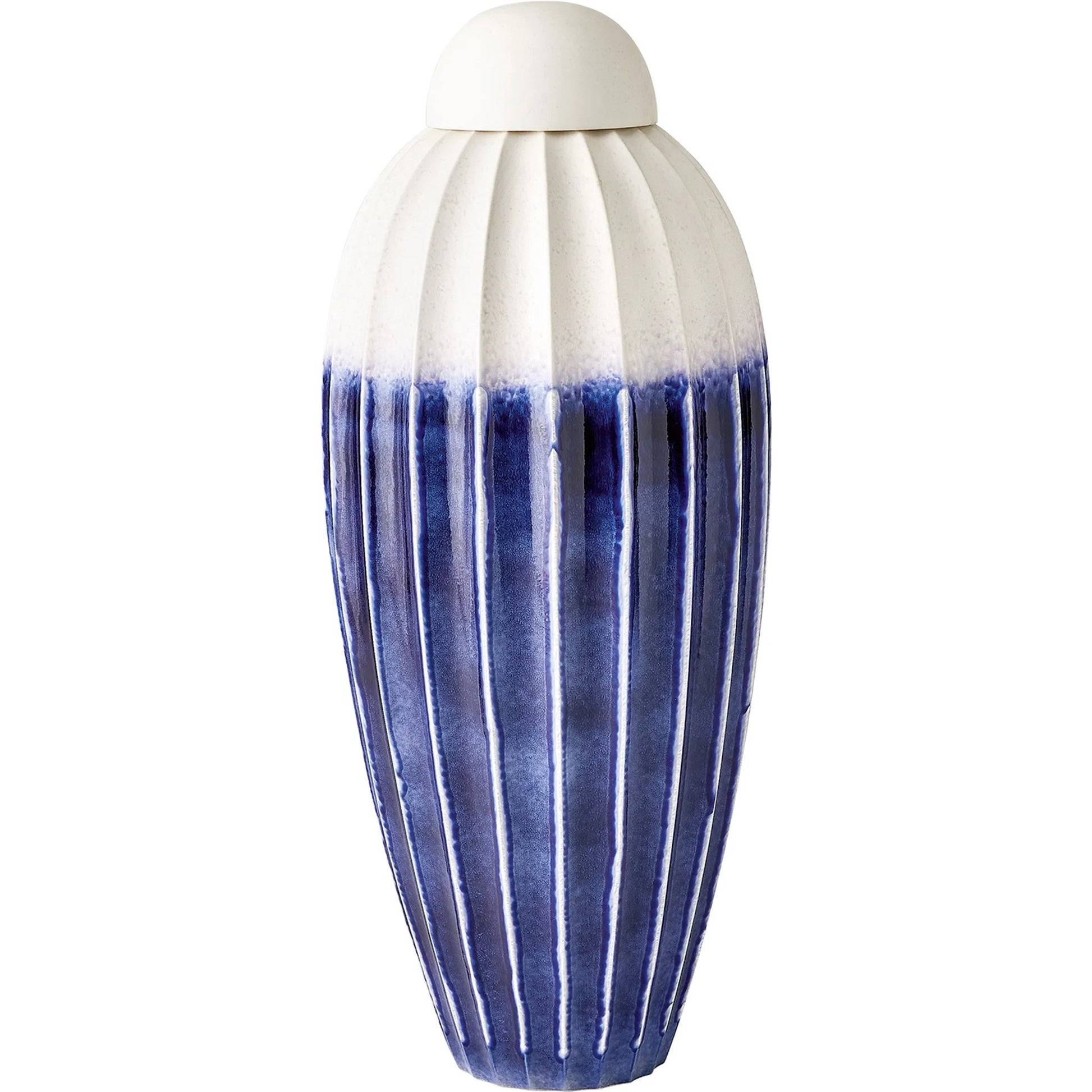 Fluted Jar with Lid by Global Views. Made from ceramic in a eclectic & global style.