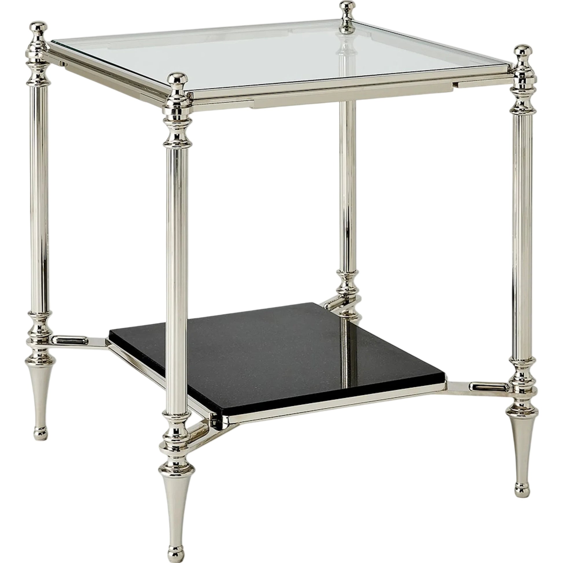 Ford Side Table by Global Views in nickel and brass. Made from unique in a unique style.
