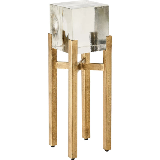 Ice Block Table by Global Views in single. Made from iron, cast glass in a unique style.