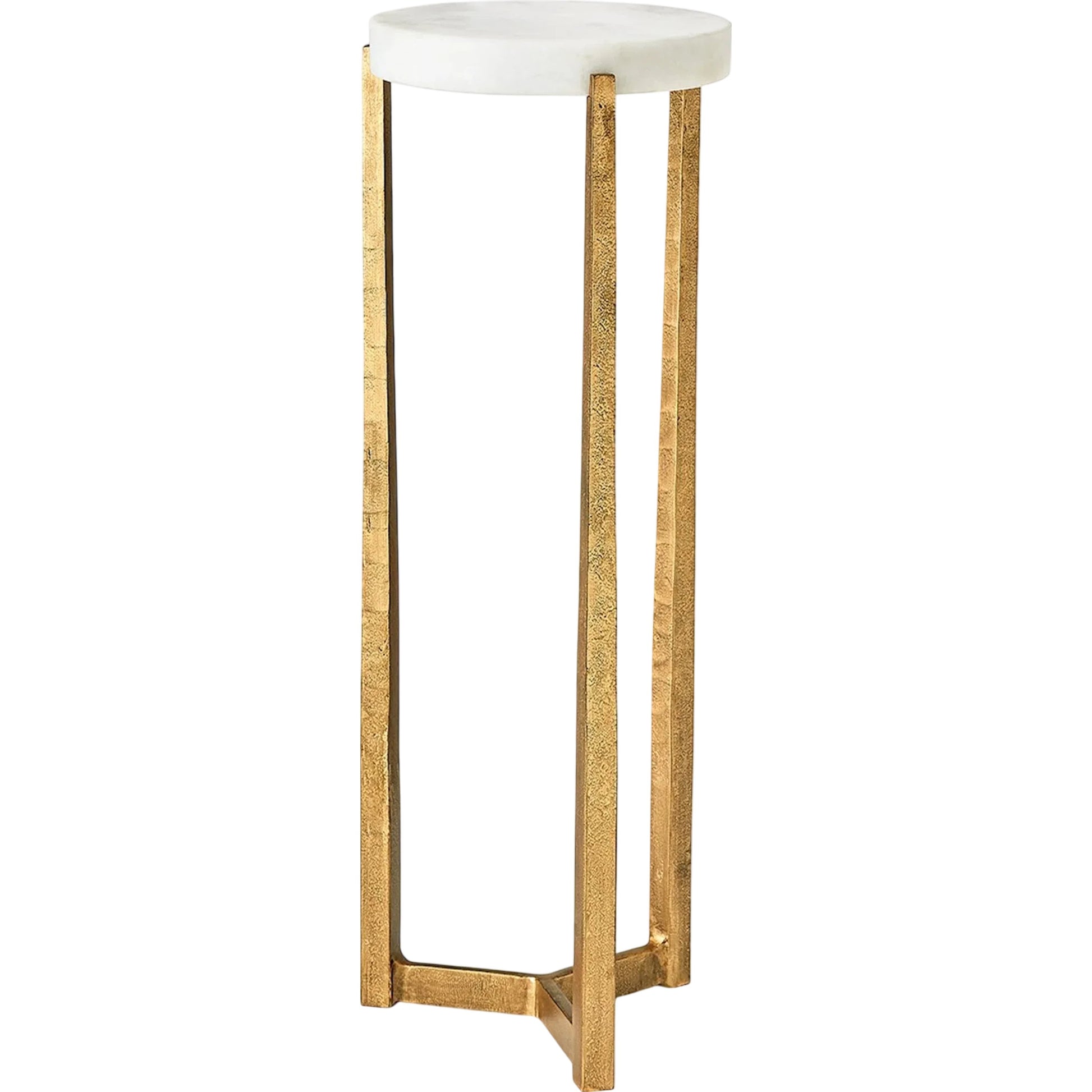 Marble Disk Table by Global Views in gold and marble. Made from unique in a modern style.