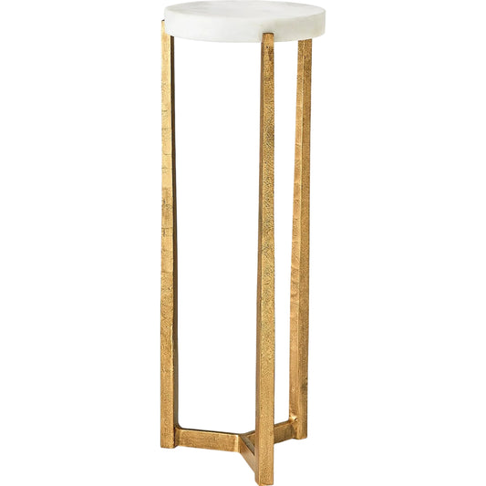 Marble Disk Table by Global Views in gold and marble. Made from unique in a unique style.