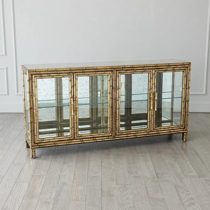 Bamboo Console by Global Views in brass. Made from unique in a rustic style.