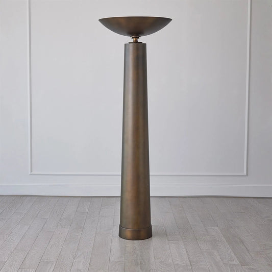 Kylix Torchiere by Global Views in bronze. Made from unique in a unique style.