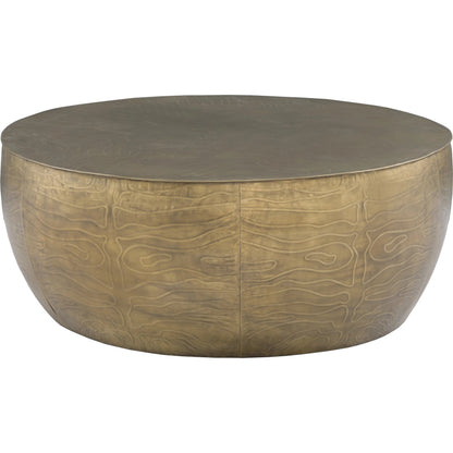 Sundries Salvador Cocktail Table by Fairfield Chair in gold and aged bronze. Made from metal in a modern style.