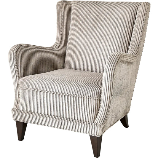 Lounge Chair by Global Views. Made from rubberwood, corded velour 90% polyester, 10% nylon, 60, 000 double rub in a transitional style.