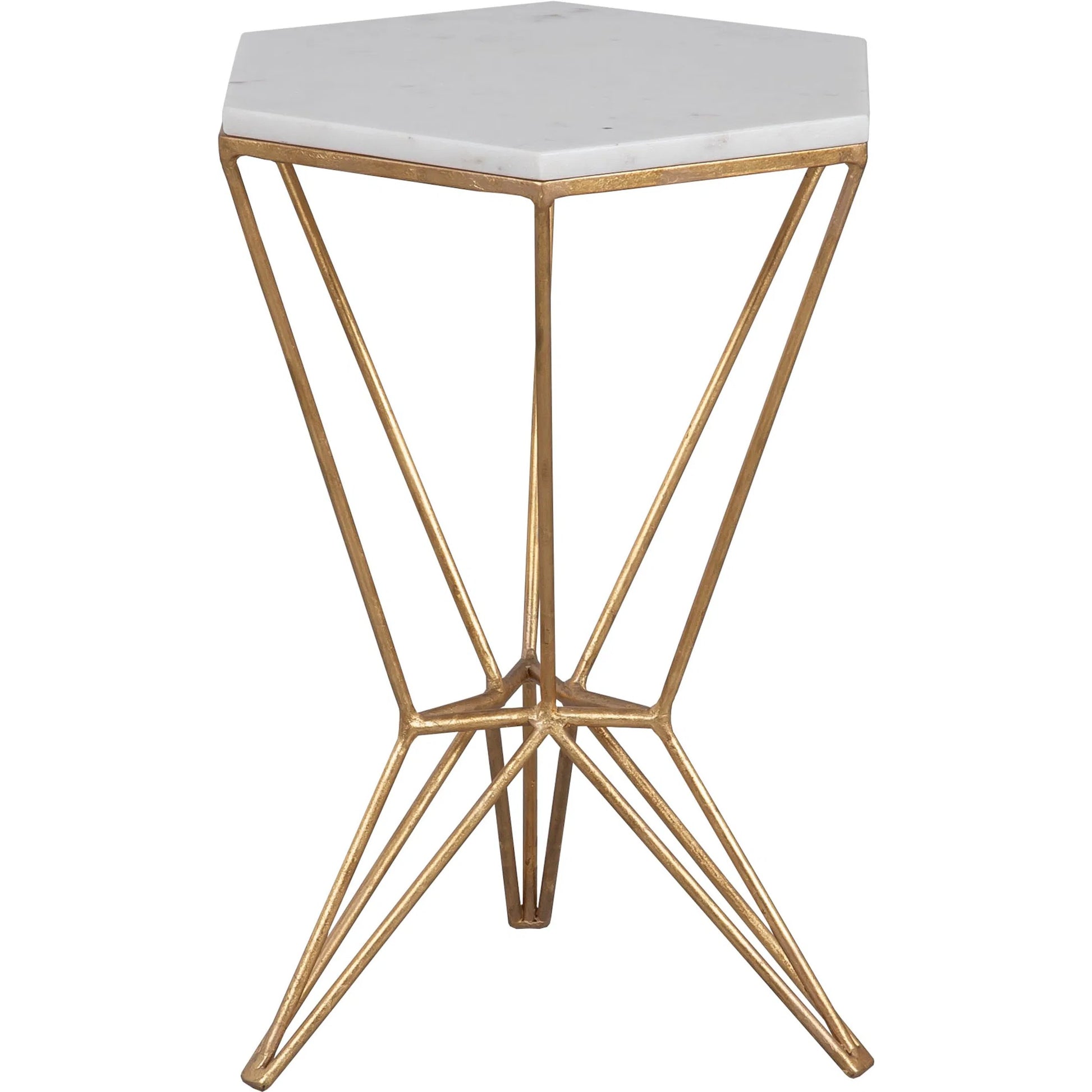 La Bella Marble Top Drink Table by Fairfield Chair in stone and marble. Made from metal base, white marble top in a unique style.