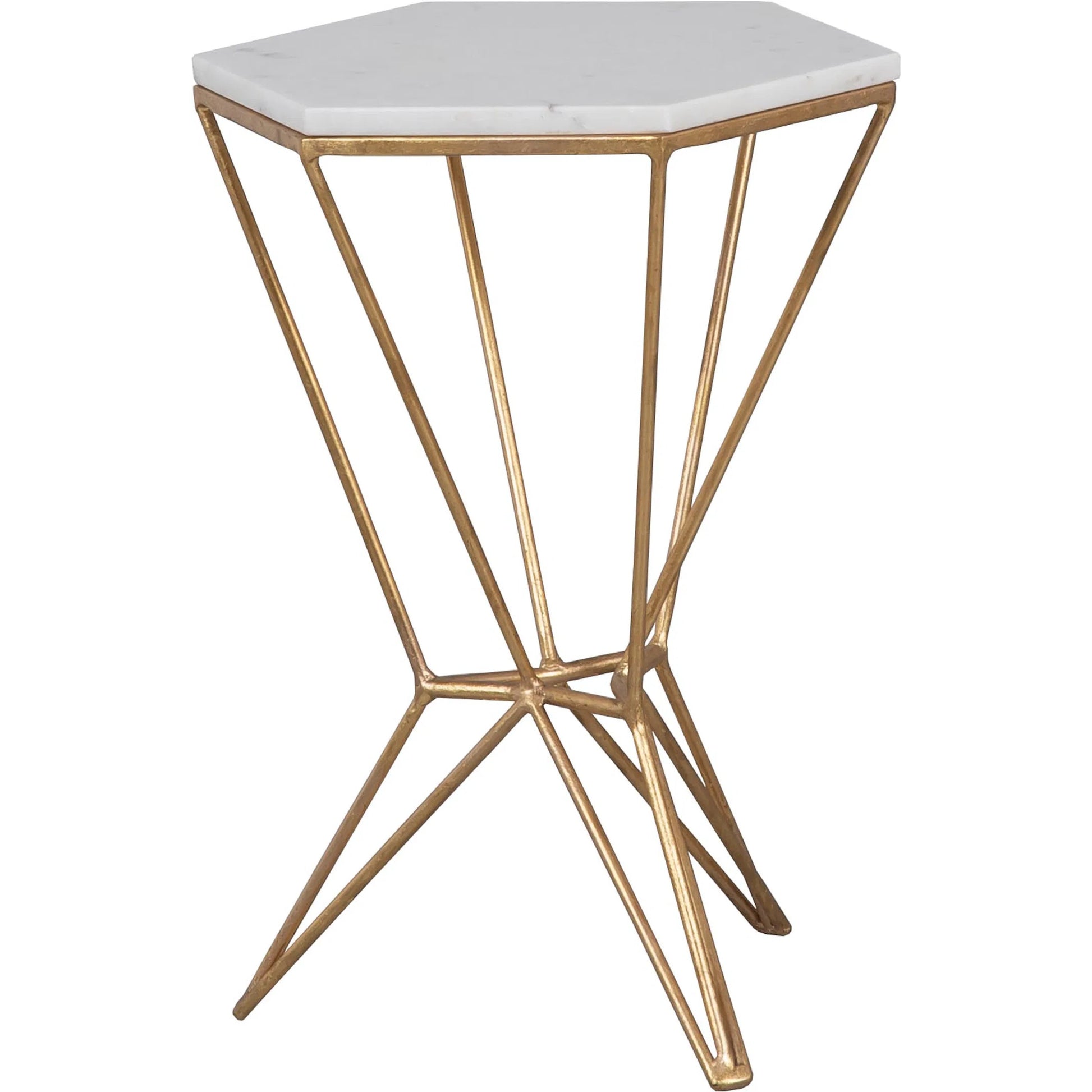 La Bella Marble Top Drink Table by Fairfield Chair in stone and marble. Made from metal base, white marble top in a unique style.