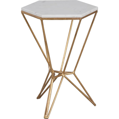 La Bella Marble Top Drink Table by Fairfield Chair in stone and marble. Made from metal base, white marble top in a unique style.