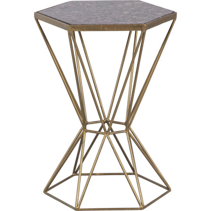 La Bella Marble Top Drink Table by Fairfield Chair in stone and marble. Made from metal in a unique style.