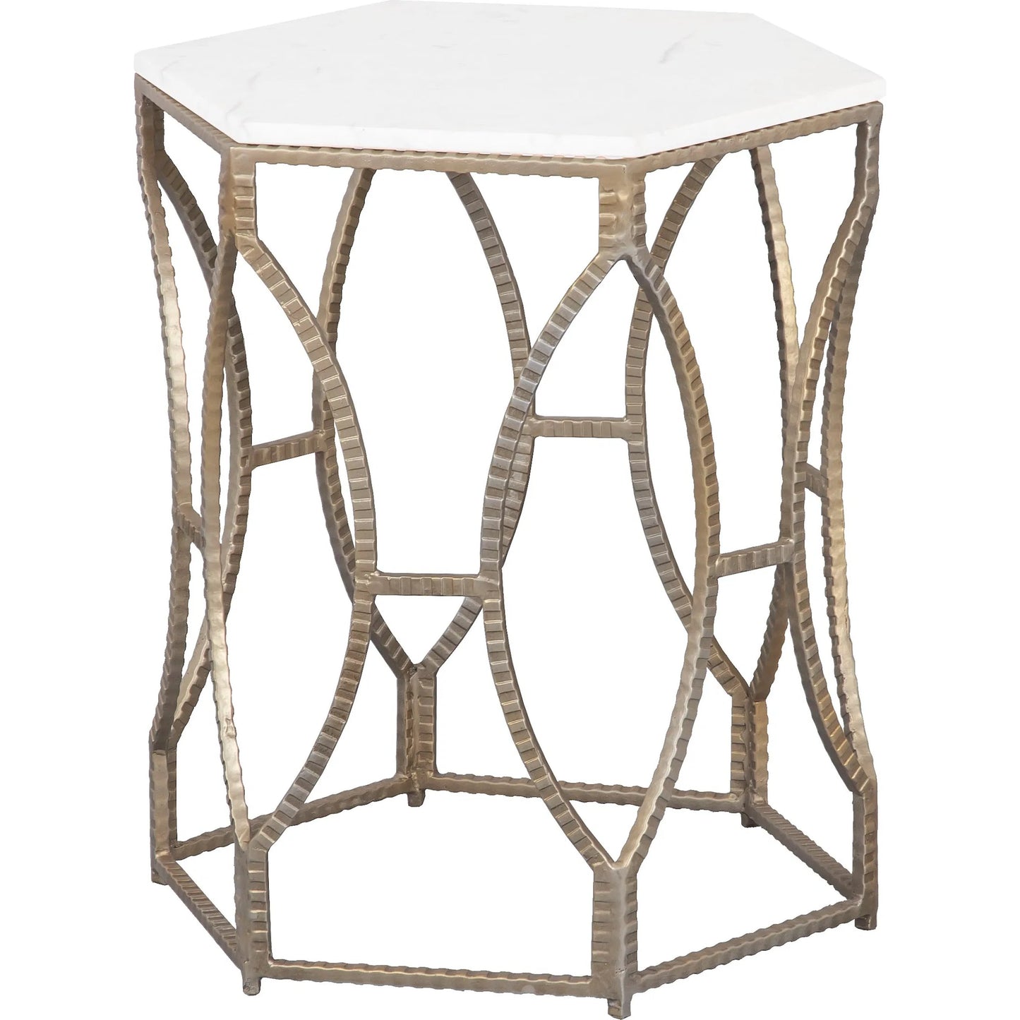 000 SI-2635941 | Primary Silo | La Bella Carrara Marble Top Drink Table by Fairfield Chair in stone and marble. Made from metal base, white marble top in a unique style.