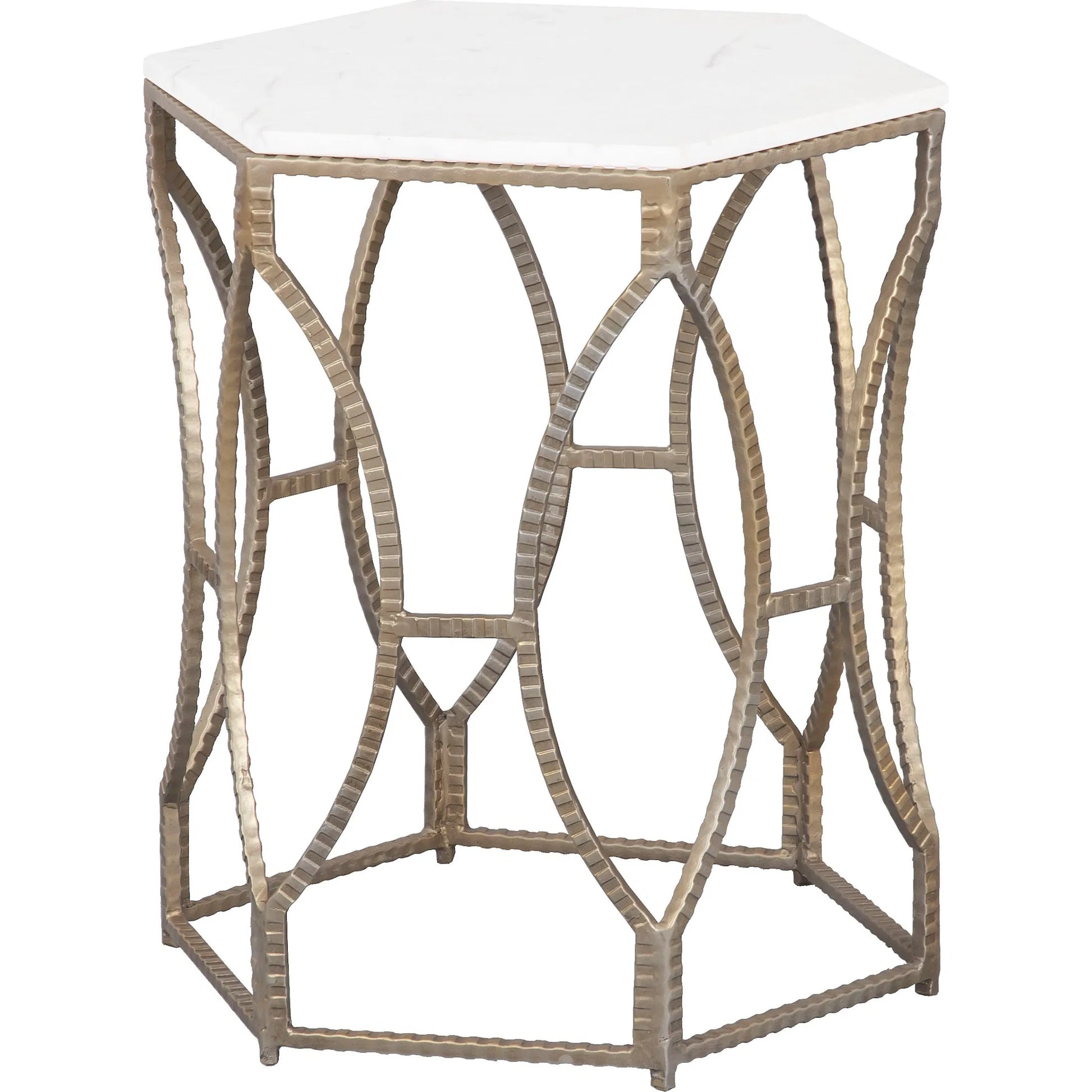 La Bella Carrara Marble Top Drink Table by Fairfield Chair in stone and marble. Made from metal base, white marble top in a unique style.