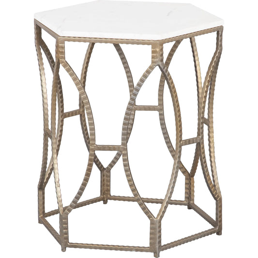 000 SI-2635941 | Primary Silo | La Bella Carrara Marble Top Drink Table by Fairfield Chair in stone and marble. Made from metal base, white marble top in a unique style.