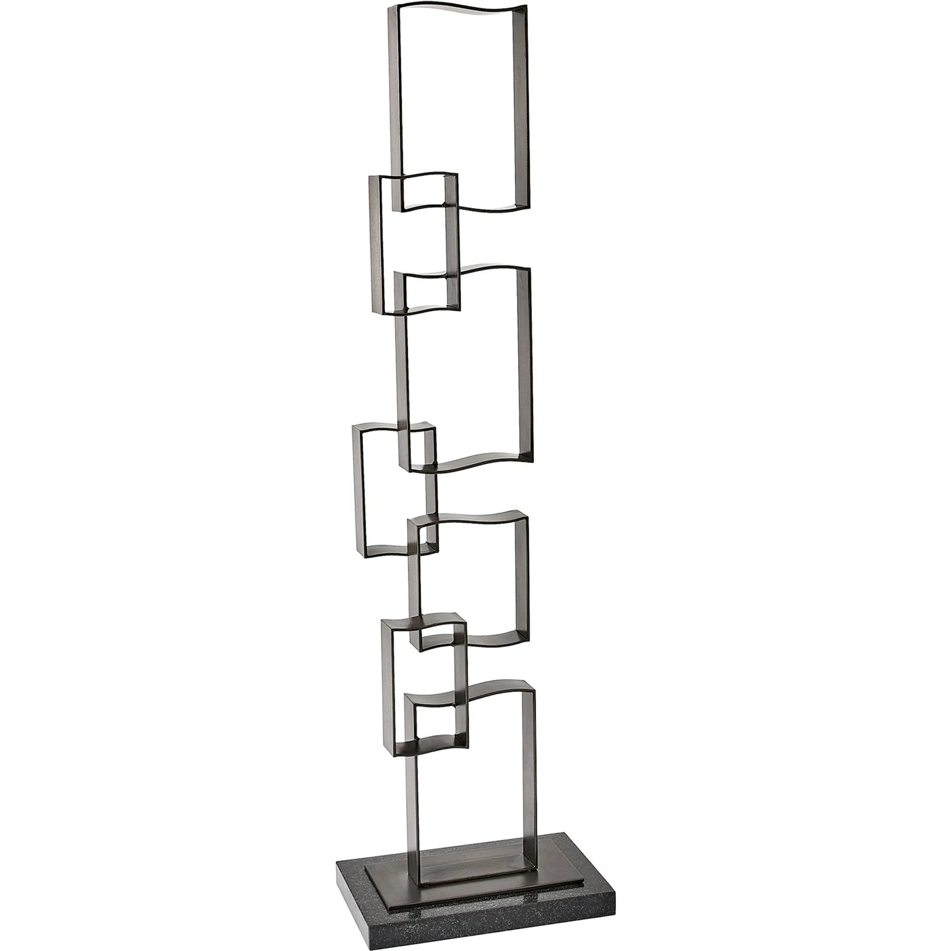 Bent Square Sculpture by Global Views. Made from iron, stone in a unique style.