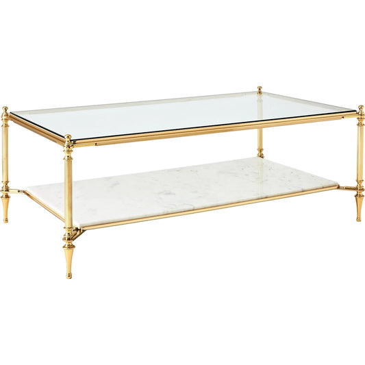 Ford Cocktail Table by Global Views in white, red and marble. Made from unique in a unique style.