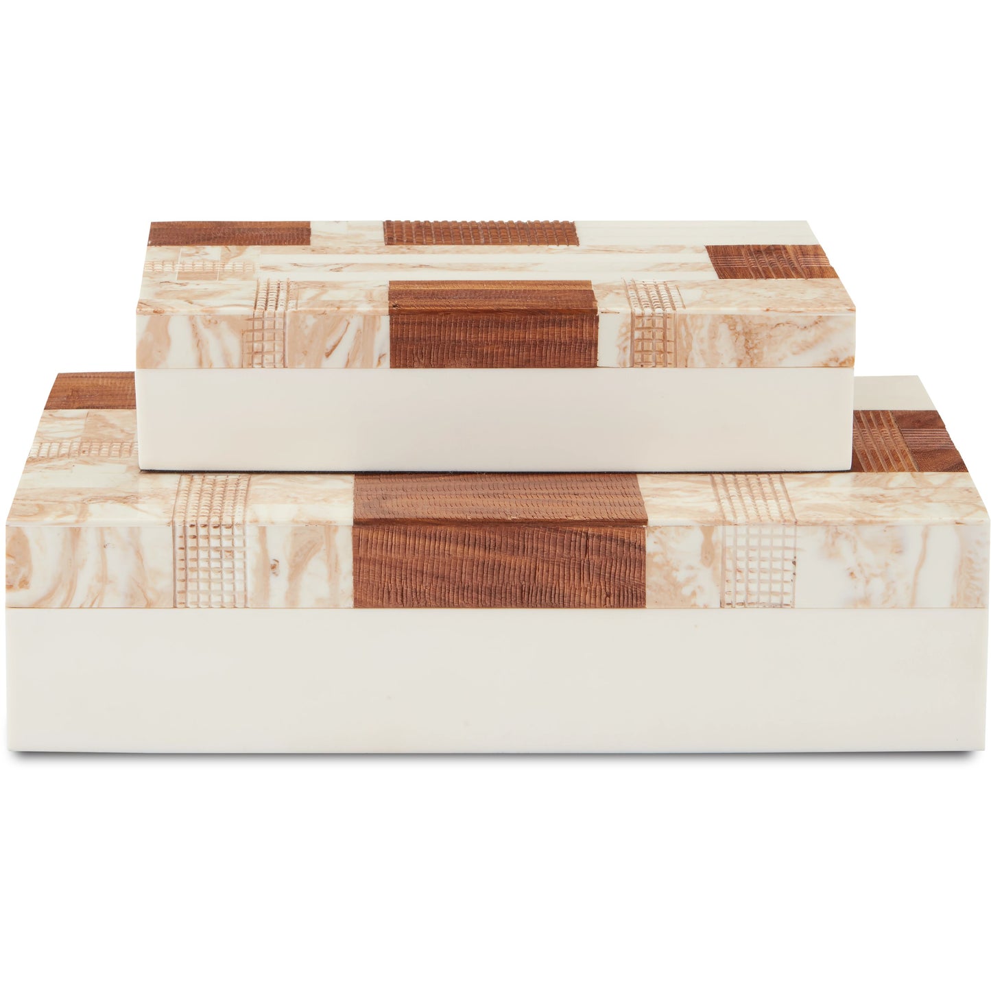 006 SI-1894135 | Additional Silo | 1940S Box Set by Currey and Company in beige, brown, ivory, natural. Made from composite, fabric, wood in a traditional style.