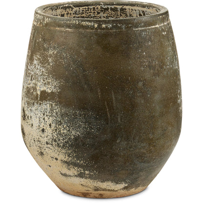 Sicilia Antique White Planter by Currey and Company in greenish white. Made from terracotta in a modern style.