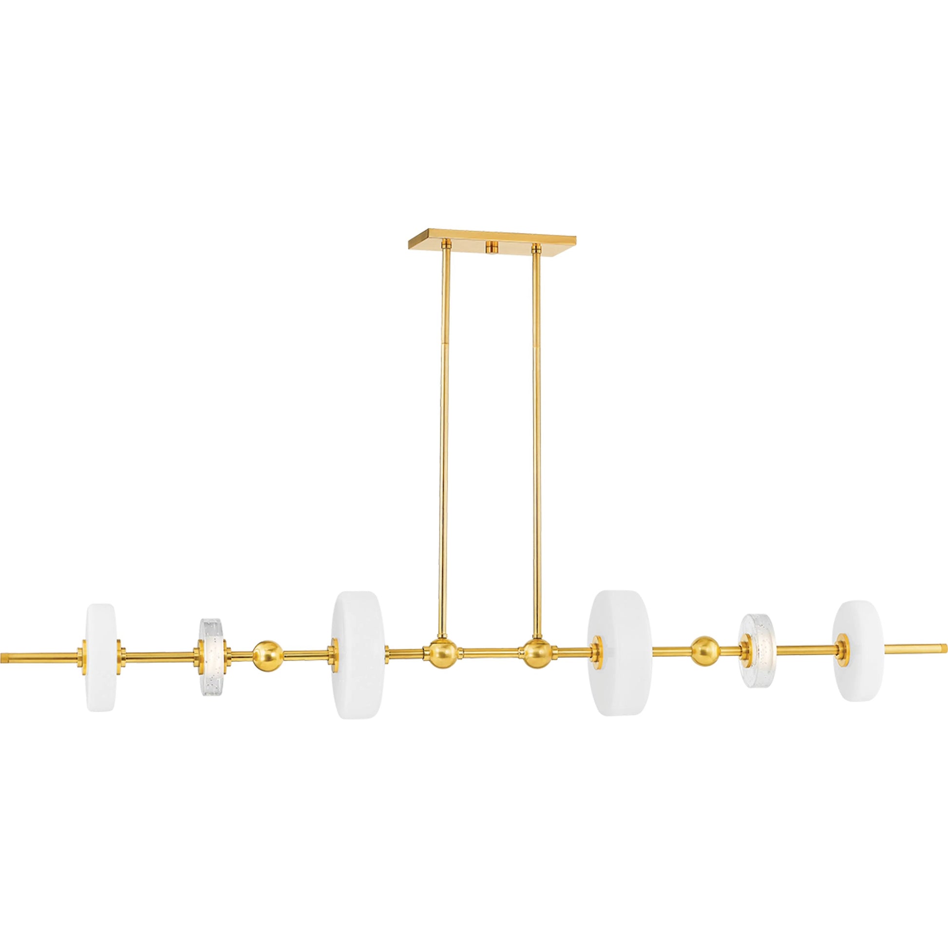 Maynard Linear by Hudson Valley in aged brass. Made from steel in a modern style.