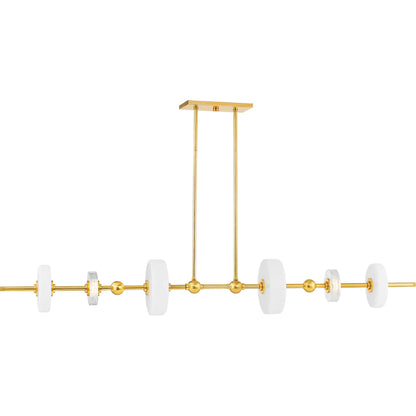 Maynard Linear by Hudson Valley in aged brass. Made from steel in a modern style.