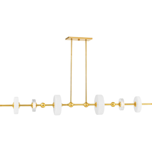 Maynard Linear by Hudson Valley in aged brass. Made from steel in a unique style.