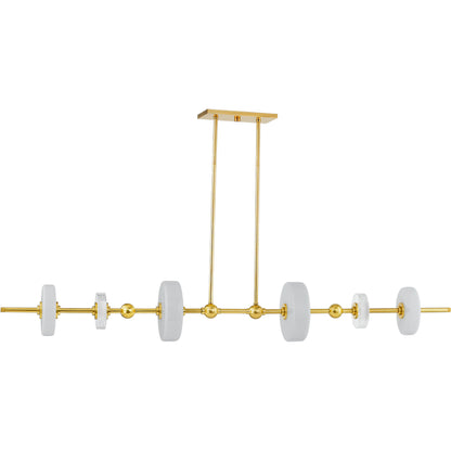 Maynard Linear by Hudson Valley in aged brass. Made from steel in a modern style.