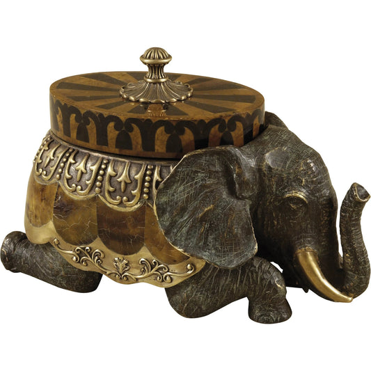 Kneeling Elephant Box by Maitland-Smith. Made from unique in a traditional style.