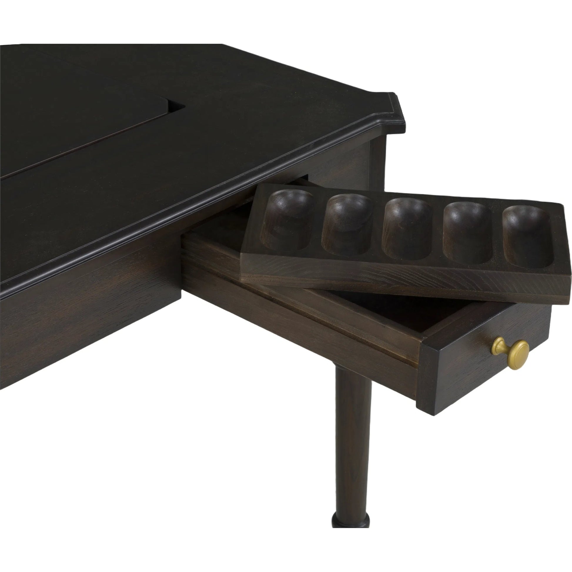 Westwood Check & Mate Activity Table by Fairfield Chair in brown and graphite. Made from ash solids, veneers in a modern style.
