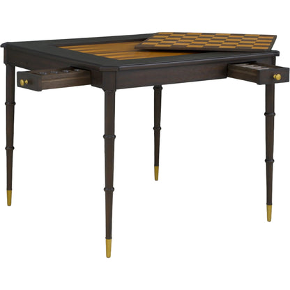 Westwood Check & Mate Activity Table by Fairfield Chair in brown and graphite. Made from ash solids, veneers in a modern style.