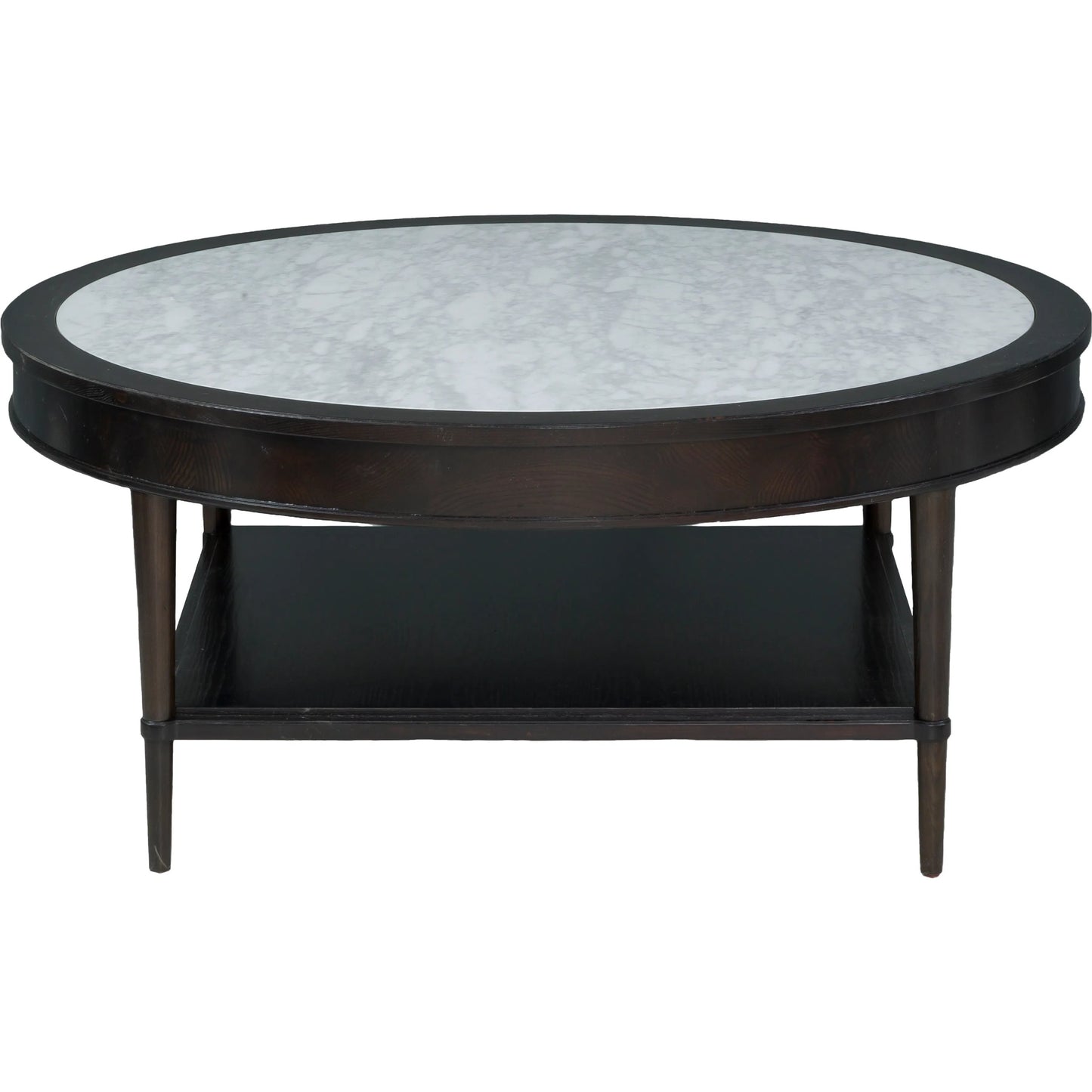 001 SI-2635955 | Additional Silo | Westwood Round Cocktail Table by Fairfield Chair in brown and graphite. Made from ash solids, veneers in a modern style.