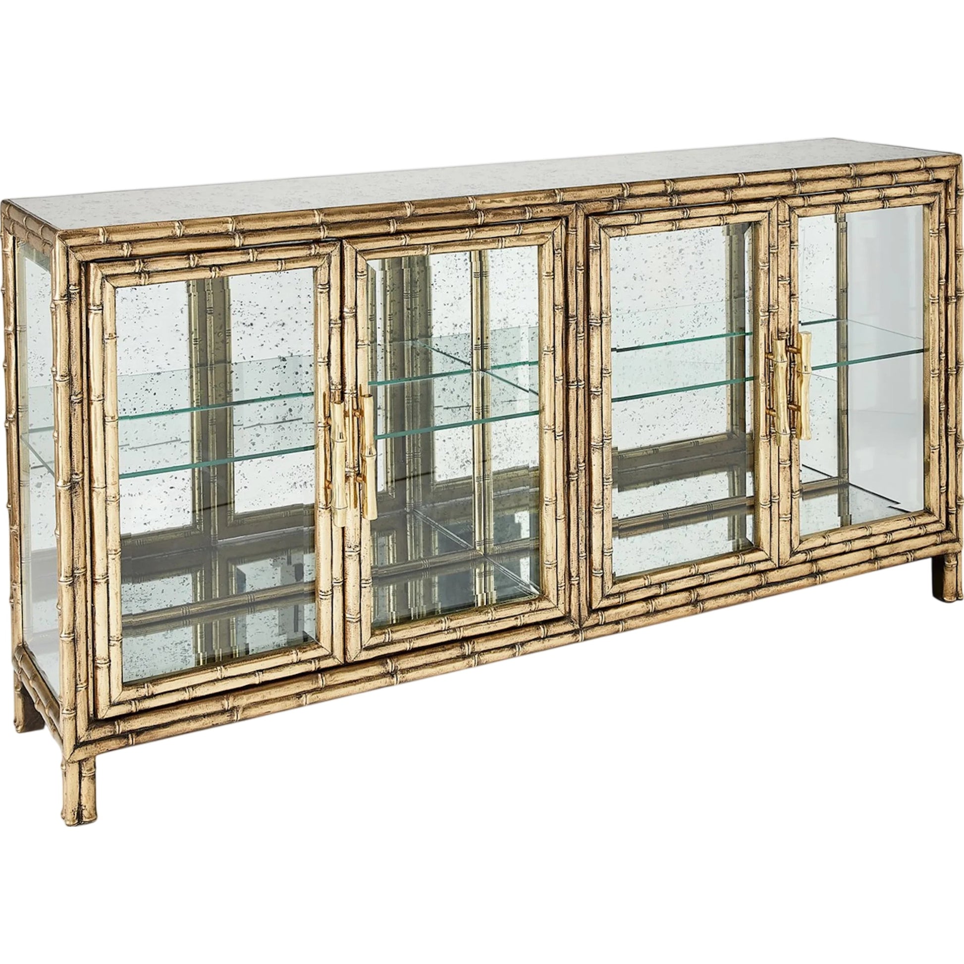 Bamboo Console by Global Views in brass. Made from unique in a rustic style.