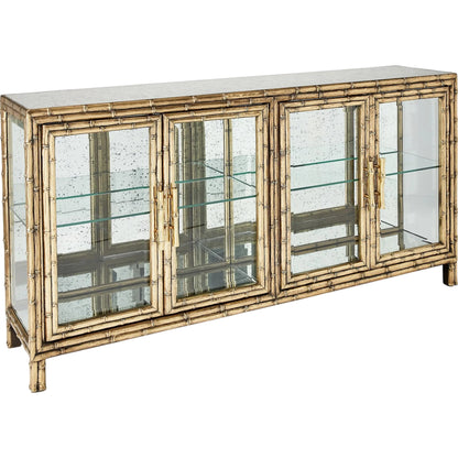 Bamboo Console by Global Views in brass. Made from unique in a rustic style.