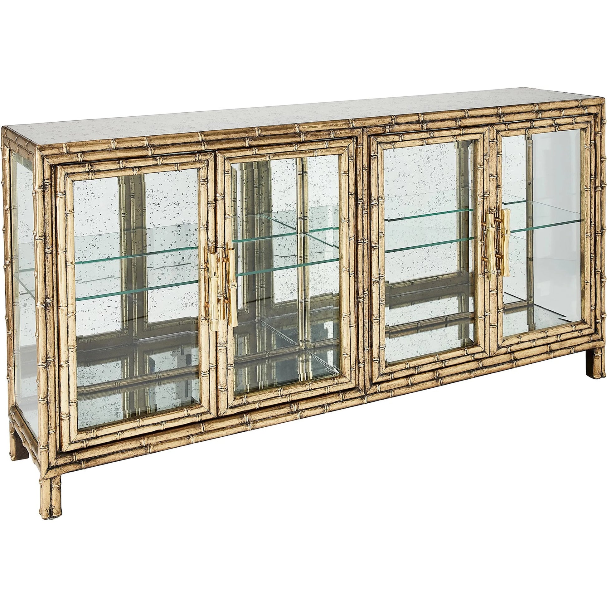 Bamboo Console by Global Views in brass. Made from unique in a rustic style.
